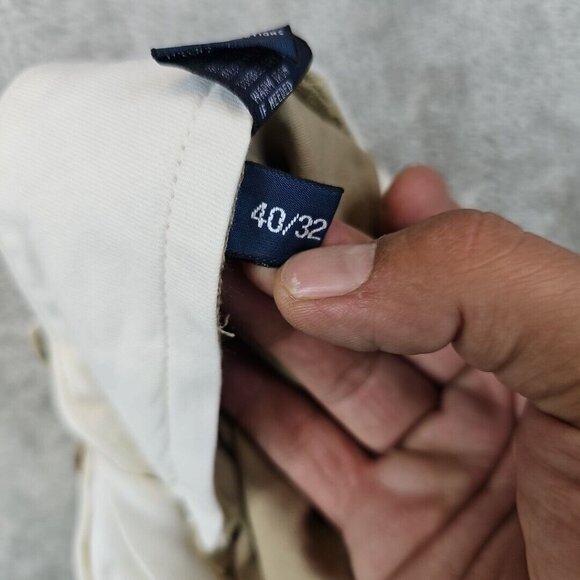 Vintage Polo Ralph Lauren Pants Mens 40X31 Beige Reverse Pleated Prospect Pant - Picture 5 of 10